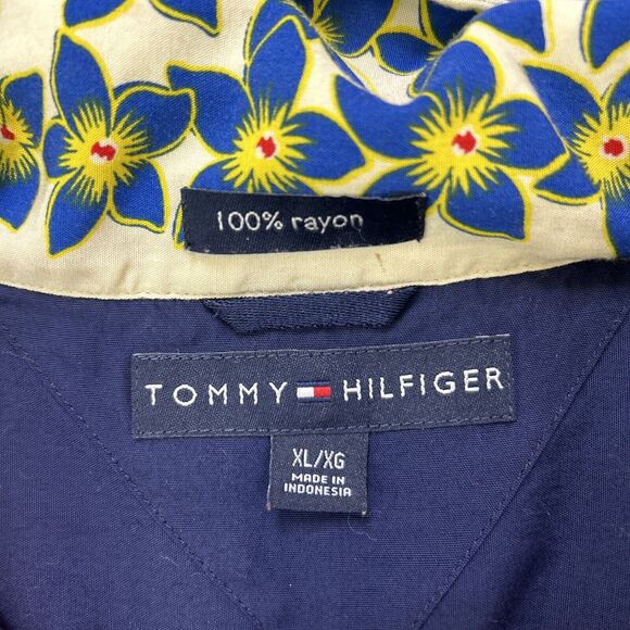 Tommy Hilfiger The Hawaiian Islands Shirt Mens XL Navy Blue Tropical Aloha FS - Picture 6 of 14